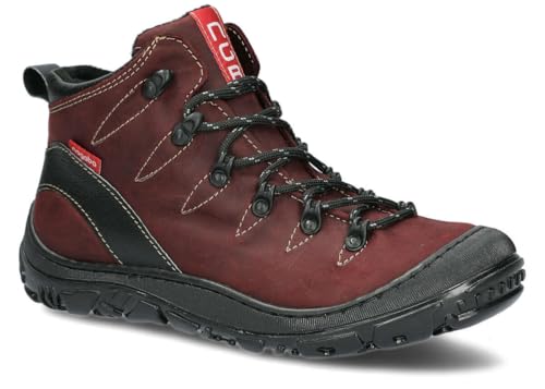 nagaba - Boots Damen - Wanderschuhe Damen, Lederschuhe, Trekkingschuhe Damen Herbst, Winter - Outdoor Damenstiefel Echtleder - Halbschuhe, Modell 240 - mit Innensohle aus Leder - Dunkelrot - 39 von nagaba