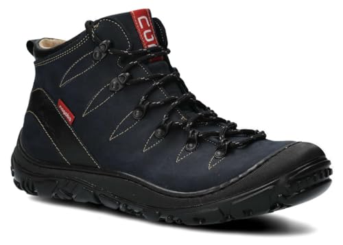 nagaba - Boots Damen - Wanderschuhe Damen, Lederschuhe, Trekkingschuhe Damen Herbst, Winter - Outdoor Damenstiefel Echtleder - Halbschuhe, Modell 240 - mit Innensohle aus Leder - Navyblau - 40 von nagaba