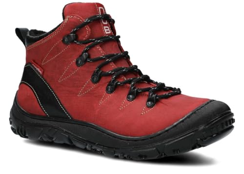 nagaba - Boots Damen - Wanderschuhe Damen, Lederschuhe, Trekkingschuhe Damen Herbst, Winter - Outdoor Damenstiefel Echtleder - Halbschuhe, Modell 240 - mit Innensohle aus Leder - Rot - 41 von nagaba