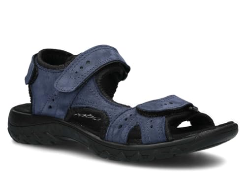 nagaba - Damen Sandalen - Bequeme Ledersandalen Sommer für Frauen – Verstellbare Klettverschlüsse – Flat Sandal – Echtleder – Nubukleder - Hoher Komfort - Leichte - Modell 264 – Dunkelblau – 41 von nagaba