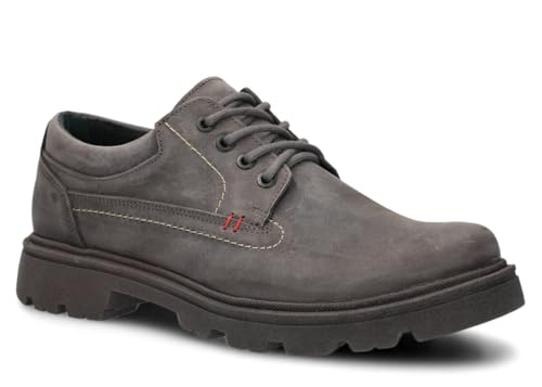 nagaba - Halbschuhe Herren - Lederschuhe Männer - Echtleder Schnürschuhe, Freizeitschuhe, für Herbst, Frühling - Lederschuhe für Männer, Jungs - Modell 475 - Graphit - 42 von nagaba