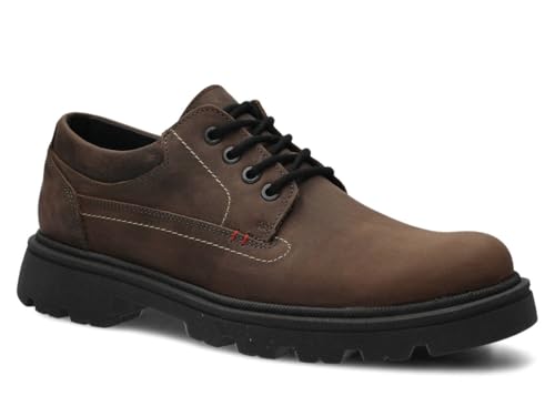 nagaba - Halbschuhe Herren - Lederschuhe Männer - Echtleder Schnürschuhe, Freizeitschuhe, für Herbst, Frühling - Lederschuhe für Männer, Jungs - Modell 475 - Olive - 43 von nagaba
