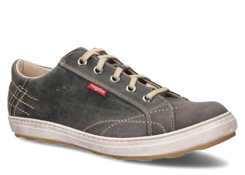 nagaba - Sneaker Herren - Halbschuhe Herren - Echtleder - Flache Schuhe, Sportschuhe, Bequeme Schnürschuhe, für Herbst, Frühling - Lederschuhe für Männer, Jungs - Modell 410 - Graphit - 43 von nagaba