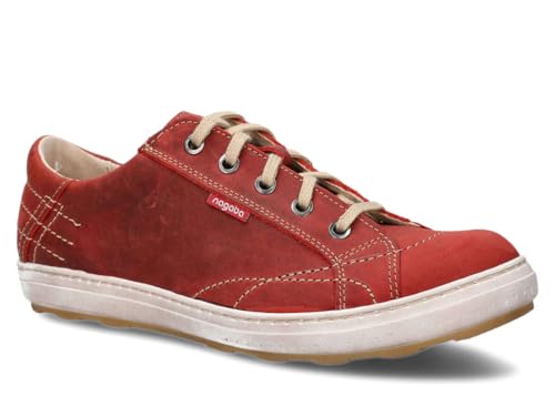 nagaba - Sneaker Herren - Halbschuhe Herren - Echtleder - Flache Schuhe, Sportschuhe, Bequeme Schnürschuhe, für Herbst, Frühling - Lederschuhe für Männer, Jungs - Modell 410 - Rot - 45 von nagaba