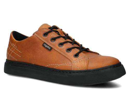 nagaba - Sneaker Herren - Leichte Halbschuhe Herren - Echtleder - Flache Schuhe, Sportschuhe, Bequeme Schnürschuhe, für Herbst, Frühling - Lederschuhe für Männer, Jungs - Modell 411 - Erze - 43 von nagaba