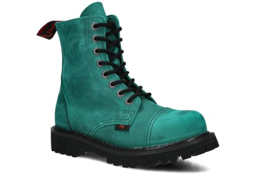 nagaba - Stahlkappenschuhe - Herren Springerstiefel - Herrenstiefel - Stiefel Männer 8H - Lederschuhe - Lederschuhe Grunge, Gothic Schuhe, Punk - Unisex, 8-Loch - Smaragd - 41 von nagaba