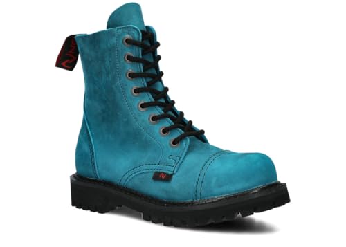nagaba - Stahlkappenschuhe - Herren Springerstiefel - Herrenstiefel - Stiefel Männer 8H - Lederschuhe - Lederschuhe Grunge, Gothic Schuhe, Punk - Unisex, 8-Loch - Türkis - 42 von nagaba