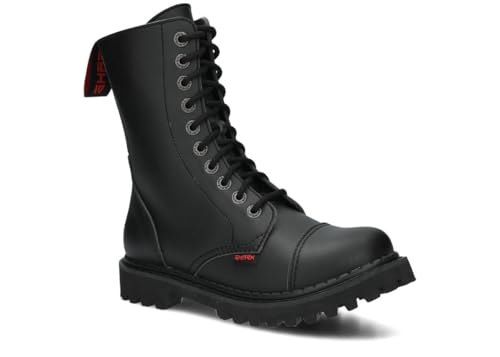 nagaba - Stiefel Damen Herren - Damen Springerstiefel - Damenstiefel - Stiefel Frauen 10H - Ultra Leicht - Lederschuhe Grunge, Gothic Schuhe, Punk Army Ranger- Unisex - 10-Loch - Schwarz - 38 von nagaba