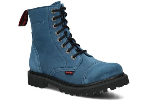 nagaba - Stiefel Damen Herren - Damen Springerstiefel - Damenstiefel - Stiefel Frauen Army Ranger 8H Ultra Leicht Lederschuhe Grunge, Gothic Schuhe, Punk - Unisex, 8-Loch - Blau - 40 von nagaba