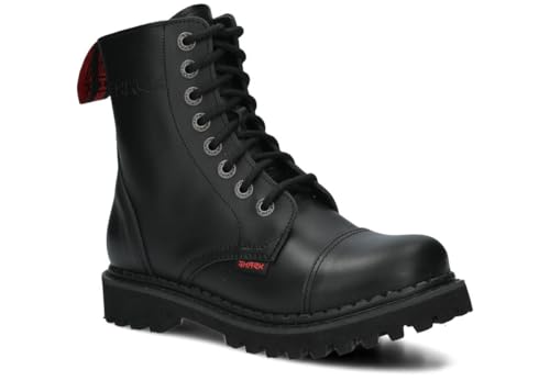 nagaba - Stiefel Damen Herren - Herren Springerstiefel - Herrenstiefel - Stiefel Männer Army Ranger 8H Ultra Leicht Lederschuhe Grunge, Gothic Schuhe, Punk - Unisex, 8-Loch - Schwarz - 41 von nagaba
