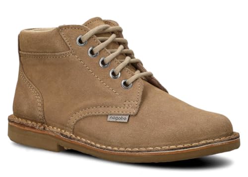 nagaba - Stiefeletten Damen - Boots Damen - Bequeme Schnürschuhe für Frauen, Lederschuhe, Welourschuhe für Herbst, Frühling - Styrogum - Modell 079 - Beige - 38 von nagaba