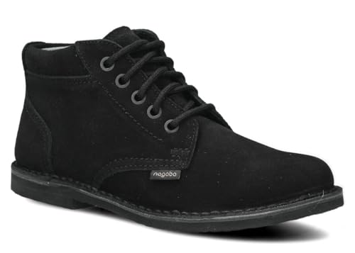 nagaba - Stiefeletten Damen - Boots Damen - Bequeme Schnürschuhe für Frauen, Lederschuhe, Welourschuhe für Herbst, Frühling - Styrogum - Modell 079 - Schwarz - 40 von nagaba