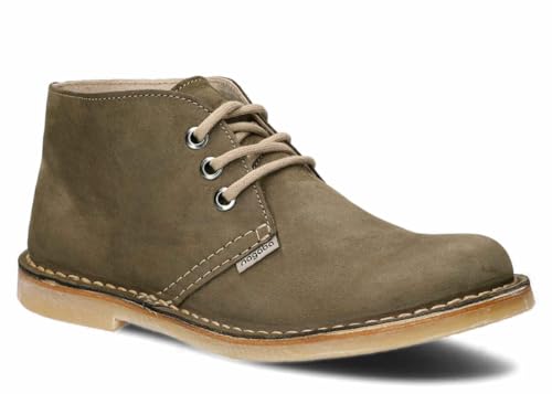 nagaba - Stiefeletten Damen - Boots Damen - Schnürschuhe für Frauen, Trachtenschuhe, Flache Schuhe, Herbst, Frühling - Lederschuhe mit Leder-Einlegesohle - Khaki - 39 von nagaba