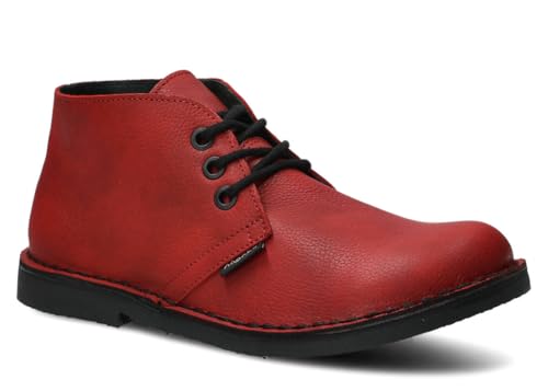 nagaba - Stiefeletten Damen - Boots Damen - Schnürschuhe für Frauen, Trachtenschuhe, Flache Schuhe, Herbst, Frühling - Lederschuhe mit Leder-Einlegesohle - Rot - 40 von nagaba