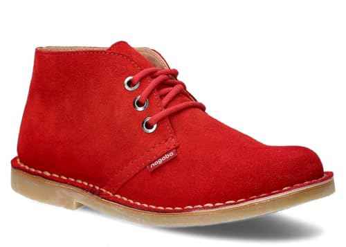 nagaba - Stiefeletten Damen - Boots Damen - Schnürschuhe für Frauen, Trachtenschuhe, Flache Schuhe, Herbst, Frühling - Lederschuhe mit Leder-Einlegesohle - Rot - 41 von nagaba