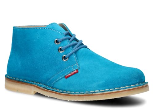 nagaba - Stiefeletten Damen - Boots Damen - Schnürschuhe für Frauen, Trachtenschuhe, Flache Schuhe, Herbst, Frühling - Lederschuhe mit Leder-Einlegesohle - Seefarbe - 39 von nagaba