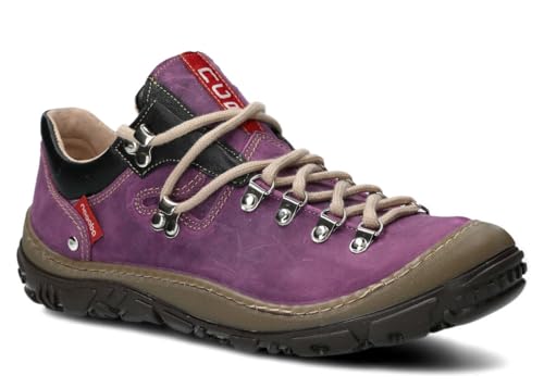 nagaba - Wanderschuhe Damen - Lederschuhe Trekkingschuhe Damen - Outdoor Halbschuhe Frauen Echtleder, Schnürschuhe - Damenschuhe, Halbschuhe, Freizeitschuhe - Modell 054 iolett - 39 von nagaba