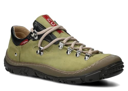 nagaba - Wanderschuhe Damen - Lederschuhe Trekkingschuhe Damen - Outdoor Halbschuhe Frauen Echtleder, Schnürschuhe - Damenschuhe, Halbschuhe, Freizeitschuhe - Modell 099Grün - 38 von nagaba