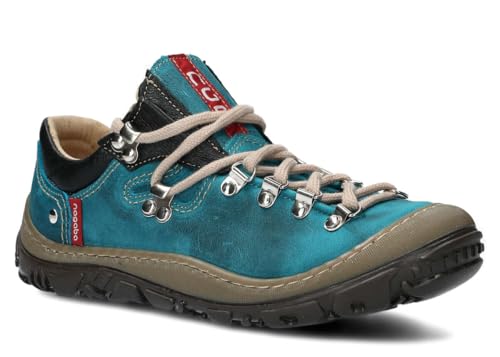 nagaba - Wanderschuhe Damen - Lederschuhe Trekkingschuhe Damen - Outdoor Halbschuhe Frauen Echtleder, Schnürschuhe - Damenschuhe, Halbschuhe, Freizeitschuhe - Modell 138Türkis - 41 von nagaba
