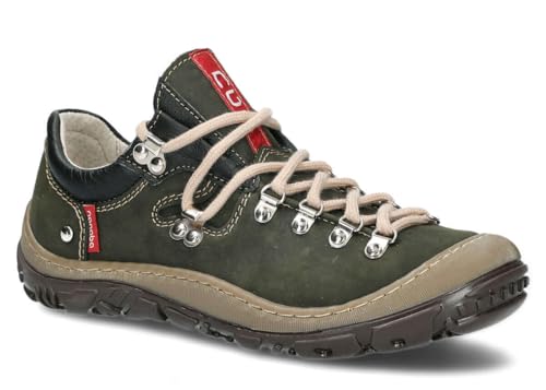 nagaba - Wanderschuhe Damen - Lederschuhe Trekkingschuhe Damen - Outdoor Halbschuhe Frauen Echtleder, Schnürschuhe - Damenschuhe, Halbschuhe, Freizeitschuhe - Modell 054 Khaki - 40 von nagaba