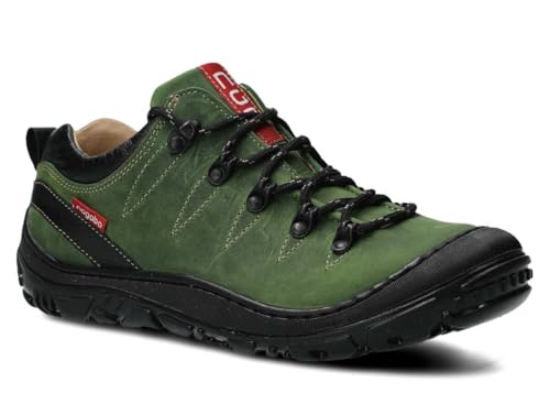 nagaba - Wanderschuhe Damen - Lederschuhe Trekkingschuhe Damen - Outdoor Halbschuhe Frauen Echtleder, Schnürschuhe - Freizeitschuhe, Damenschuhe Trekking Halbschuhe - Modell 241 Grün - 39 von nagaba