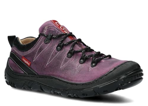 nagaba - Wanderschuhe Damen - Lederschuhe Trekkingschuhe Damen - Outdoor Halbschuhe Frauen Echtleder, Schnürschuhe - Freizeitschuhe, Damenschuhe Trekking Halbschuhe - Modell 241 Violett - 41 von nagaba