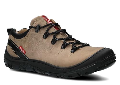 nagaba - Wanderschuhe Damen - Lederschuhe Trekkingschuhe Damen - Outdoor Halbschuhe Frauen Echtleder, Schnürschuhe - Freizeitschuhe, Damenschuhe Trekking Halbschuhe - Modell 241 Beige - 40 von nagaba