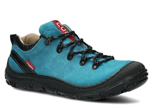 nagaba - Wanderschuhe Damen - Lederschuhe Trekkingschuhe Damen - Outdoor Halbschuhe Frauen Echtleder, Schnürschuhe - Freizeitschuhe, Damenschuhe Trekking Halbschuhe - Modell 323Türkis - 39 von nagaba
