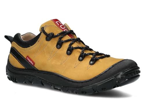 nagaba - Wanderschuhe Damen - Lederschuhe Trekkingschuhe Damen - Outdoor Halbschuhe Frauen Echtleder, Schnürschuhe - Freizeitschuhe, Damenschuhe Trekking Halbschuhe - Modell 331Gelb - 41 von nagaba
