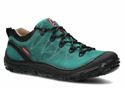 nagaba - Wanderschuhe Damen - Lederschuhe Trekkingschuhe Damen - Outdoor Halbschuhe Frauen Echtleder, Schnürschuhe - Freizeitschuhe, Damenschuhe Trekking Halbschuhe - Modell 241 Smaragdgrün - 4 von nagaba
