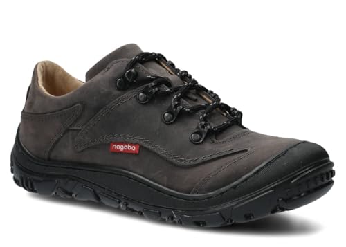 nagaba - Wanderschuhe Damen - Lederschuhe Trekkingschuhe Damen mit Rutschfester Sohle - Outdoor Halbschuhe Frauen Echtleder, Schnürschuhe - Damenschuhe, Freizeitschuhe – Modell 255 – Graphit – 41 von nagaba
