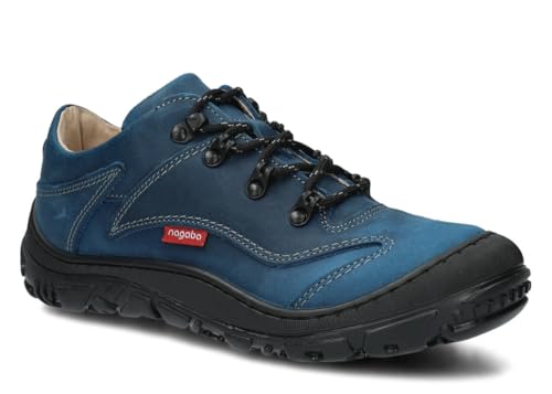 nagaba - Wanderschuhe Damen - Lederschuhe Trekkingschuhe Damen mit Rutschfester Sohle - Outdoor Halbschuhe Frauen Echtleder, Schnürschuhe - Damenschuhe, Freizeitschuhe – Modell 255 – Kobalt – 40 von nagaba