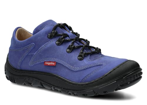 nagaba - Wanderschuhe Damen - Lederschuhe Trekkingschuhe Damen mit Rutschfester Sohle - Outdoor Halbschuhe Frauen Echtleder, Schnürschuhe - Damenschuhe, Freizeitschuhe – Modell 255 – Kornblume – 40 von nagaba