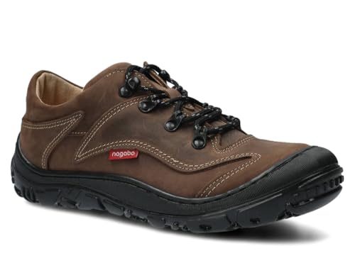 nagaba - Wanderschuhe Damen - Lederschuhe Trekkingschuhe Damen mit Rutschfester Sohle - Outdoor Halbschuhe Frauen Echtleder, Schnürschuhe - Damenschuhe, Freizeitschuhe – Modell 255 – Olive – 38 von nagaba