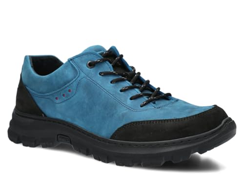 nagaba - Wanderschuhe Herren - Trekkingschuhe Herren - Herrenschuhe Outdoor Halbschuhe Männer Echtleder, mit Schnursenkel - Lederschuhe mit Dicker, Rutschfester Sohle - Modell 4081 – Kobalt – 41 von nagaba