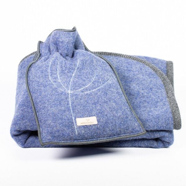 nahtur-design Baby- und Kinder - Wolldecke mit passender Ökowärmflasche im Set aus kuscheligem Flauschloden von nahtur-design