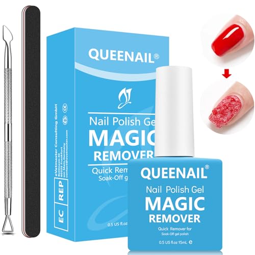 1 Stücke 15 ml Nagellackentferner, Gel Nail Polish Remover Für Nail Art Mit 2 Werkzeug zum Entfernen von Rüstungen, Einfach und Schnell Gel Nagellack Entfernung, Abziehen In 3-6 Minuten von nailpretty