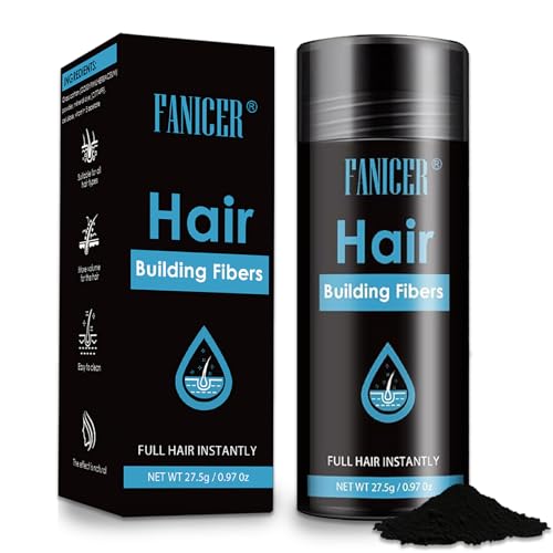 Faser-Haarpulver, Streuhaar für volleres Haar in Sekunden, Haarfasern zur Haarverdichtung, Schütthaar bei Haarausfall Unsichtbar ansatzpuder für Frauen Männer, Schwarz von nailpretty