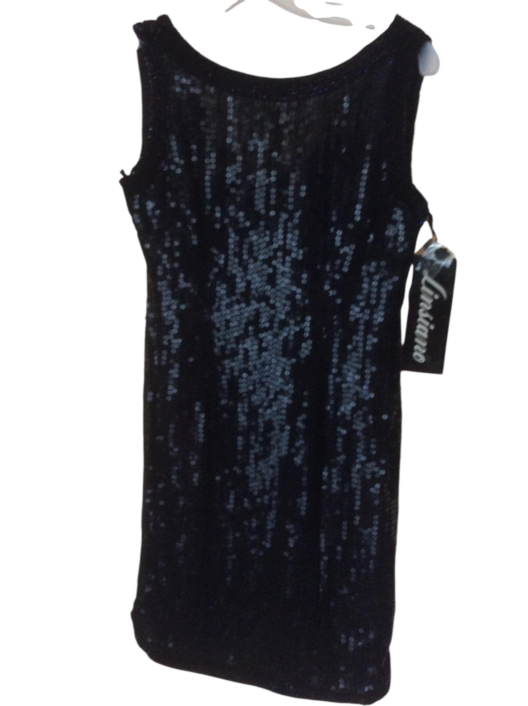 Vintage Linsiano Schwarz Pailletten Kleid Party/Cocktail Seide Sz S Made in India von nalika