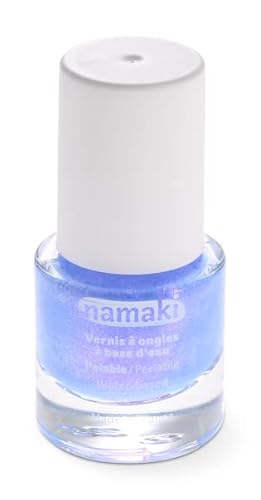 Namaki Bio Nagellack für Kinder | Wasserbasiert | Abziehbarer Nagellack Peel-off-Formel | Trocknet schnell | Farbe 33 Lavendel Blau | 7,5 ml von namaki