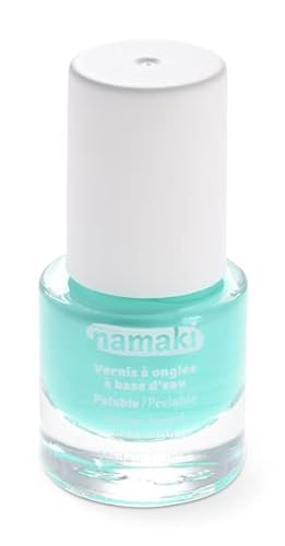 Namaki Bio Nagellack für Kinder | Wasserbasiert | Abziehbarer Nagellack Peel-off-Formel | Trocknet schnell | Farbe 37 Green Water | 7,5 ml von namaki