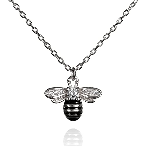 Namana 925 Sterling Silber Halskette mit Hummel-Anhänger für Damen, Biene Halskette, 925 Silber Kette mit Anhänger für Frauen und Teenager, Mädchen, Biene Geschenke für Frauen. Bienenkette fur Damen von namana