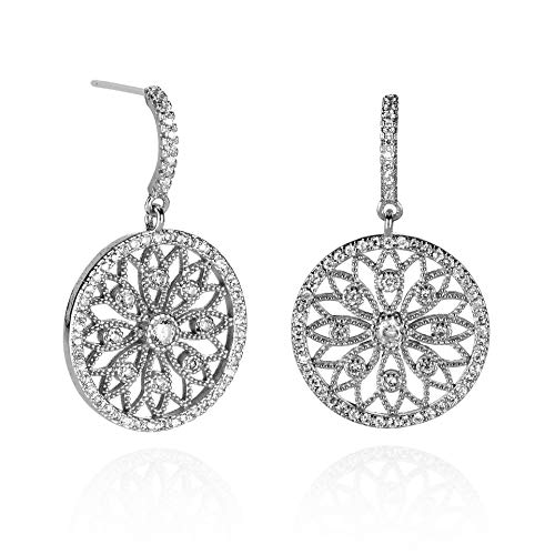 Namana Mandala Arabesk-Ohrringe für Frauen. Ohrhänger für Damen mit Edelsteinen aus Zirkonia mit filigranen Details. Hängende Silber Ohrringe für Frauen mit Geschenkbox Namana Mandala Arabesk-Ohrringe für Frauen. Ohrhänger für Damen mit Edelsteinen aus Zirkonia mit filigranen Details. Hängende Silber Ohrringe für Frauen mit Geschenkbox von namana