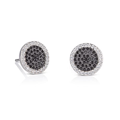 Namana Sterling Silber Ohrstecker für Damen, 925 Silber mit Zirkonia Steinen, Sterling Silber Scheiben Ohrschmuck mit schwarzen und weißen Edelsteinen, weiß-schwarze Ohrringe für Frauen Namana Sterling Silber Ohrstecker für Damen, 925 Silber mit Zirkonia Steinen, Sterling Silber Scheiben Ohrschmuck mit schwarzen und weißen Edelsteinen, weiß-schwarze Ohrringe für Frauen von namana