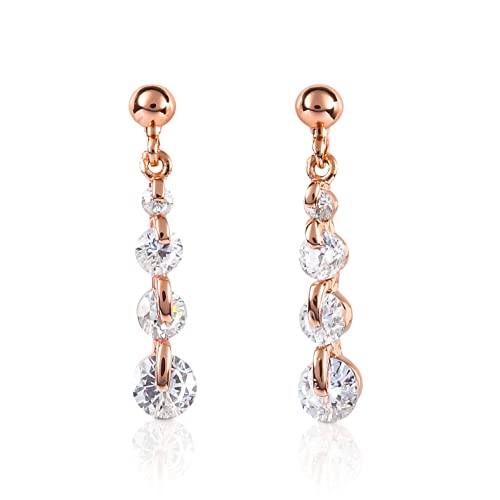 Namana Zierliche Roségold Ohrringe für Damen und Mädchen mit Zirkonia-Steinen, kleine Tropfenohrringe für Frauen in Roségold, hochwertiger Modeschmuck für Frauen Namana Zierliche Roségold Ohrringe für Damen und Mädchen mit Zirkonia-Steinen, kleine Tropfenohrringe für Frauen in Roségold, hochwertiger Modeschmuck für Frauen von namana