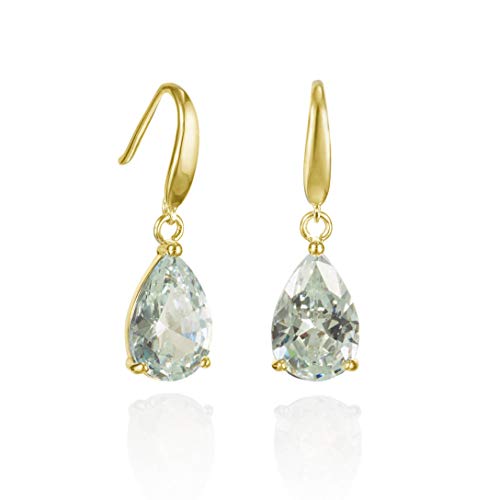 namana goldene Tropfen Ohrringe für Damen und Mädchen, vergoldete Ohrhänger mit weißen Zirconia Steinen im Birnenschliff, Ohrringe Gold Hängend für Frauen, Damenohrringe mit Geschenkbox namana goldene Tropfen Ohrringe für Damen und Mädchen, vergoldete Ohrhänger mit weißen Zirconia Steinen im Birnenschliff, Ohrringe Gold Hängend für Frauen, Damenohrringe mit Geschenkbox von namana
