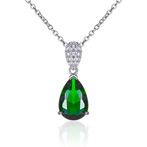 namana grüner Tränen-Anhänger mit Halskette für Damen, 925 Sterling Silber Halsketten für Frauen mit einem birnenförmigen grünen Stein und Zirkonia Edelsteinen, Grüne Halskette mit Geschenkschachtel namana grüner Tränen-Anhänger mit Halskette für Damen, 925 Sterling Silber Halsketten für Frauen mit einem birnenförmigen grünen Stein und Zirkonia Edelsteinen, Grüne Halskette mit Geschenkschachtel von namana