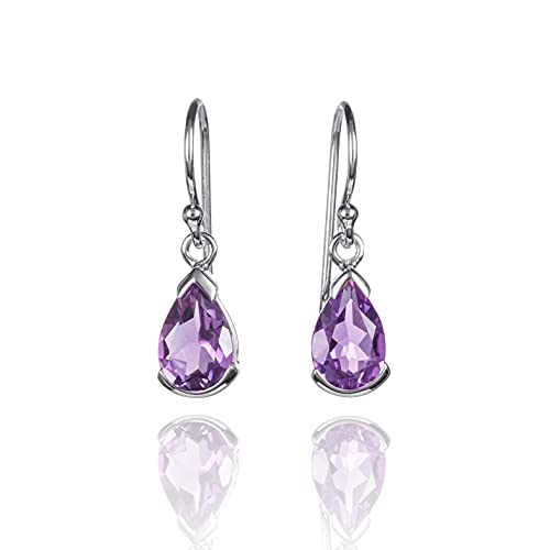 namana 925 Sterling Silber Ohrringe für Frauen mit Amethyst-Edelsteinen, Natur-Edelstein-Ohrringe für Damen, 925 Sterling Silber Ohrhänger mit birnenförmigem Amethyst, Ohrschmuck für Damen namana 925 Sterling Silber Ohrringe für Frauen mit Amethyst-Edelsteinen, Natur-Edelstein-Ohrringe für Damen, 925 Sterling Silber Ohrhänger mit birnenförmigem Amethyst, Ohrschmuck für Damen von namana