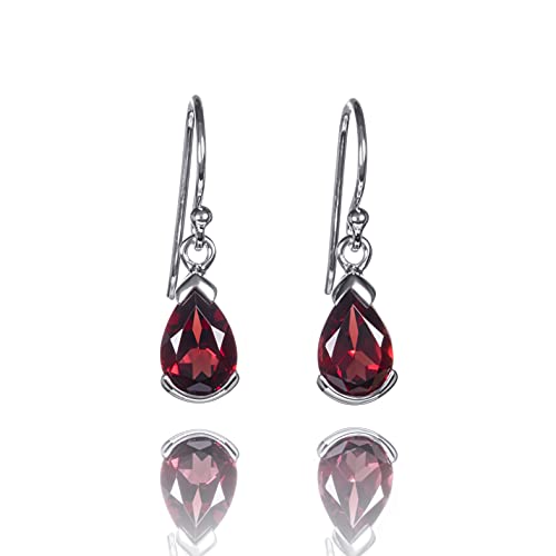 namana 925 Sterling Silber Ohrringe für Frauen mit Granat-Edelsteinen, Natur-Edelstein-Ohrringe für Damen, 925 Sterling Silber Ohrhänger mit birnenförmigem Granat, Silberschmuck, Granatschmuck namana 925 Sterling Silber Ohrringe für Frauen mit Granat-Edelsteinen, Natur-Edelstein-Ohrringe für Damen, 925 Sterling Silber Ohrhänger mit birnenförmigem Granat, Silberschmuck, Granatschmuck von namana