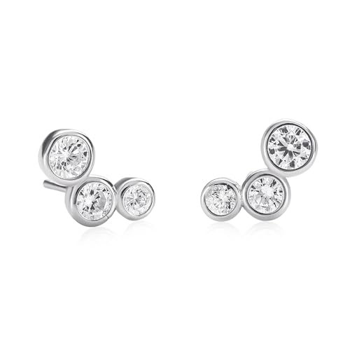 namana Climber Ohrringe in 925 Sterling Silber, Niedliche Ohr Climber für Frauen und Mädchen mit Cubic Zirkonia Steinen, Einfache 925 Sterling Silber Ohrstecker für Damen, Silberschmuck für Frauen namana Climber Ohrringe in 925 Sterling Silber, Niedliche Ohr Climber für Frauen und Mädchen mit Cubic Zirkonia Steinen, Einfache 925 Sterling Silber Ohrstecker für Damen, Silberschmuck für Frauen von namana